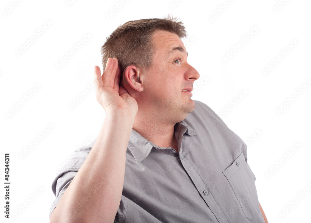 Man trying to hear you Man trying to hear you