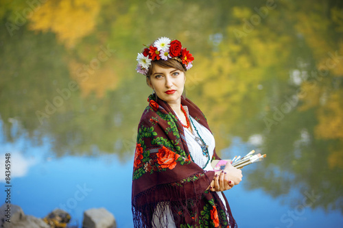 Russian folk woman artist