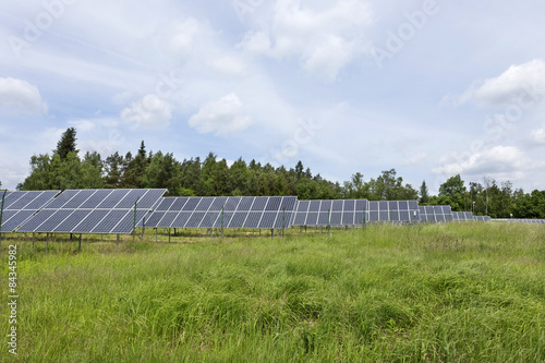 Solar Power Station on the green Meadow 