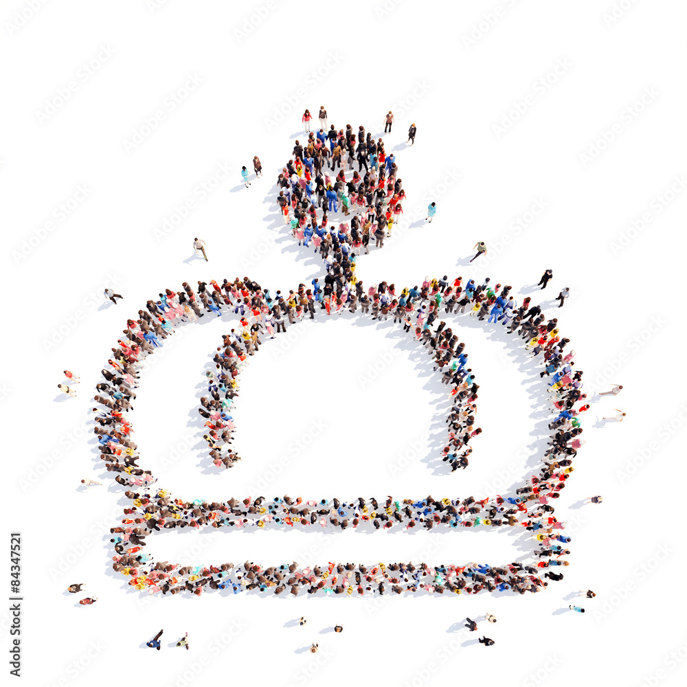 people in the shape of a crown. people in the shape of a crown.