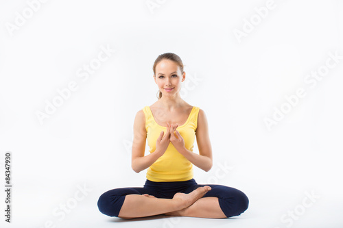 Young girl doing yoga