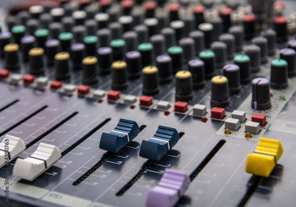 Sound mixer control panel, audio controls Sound mixer control panel, audio controls