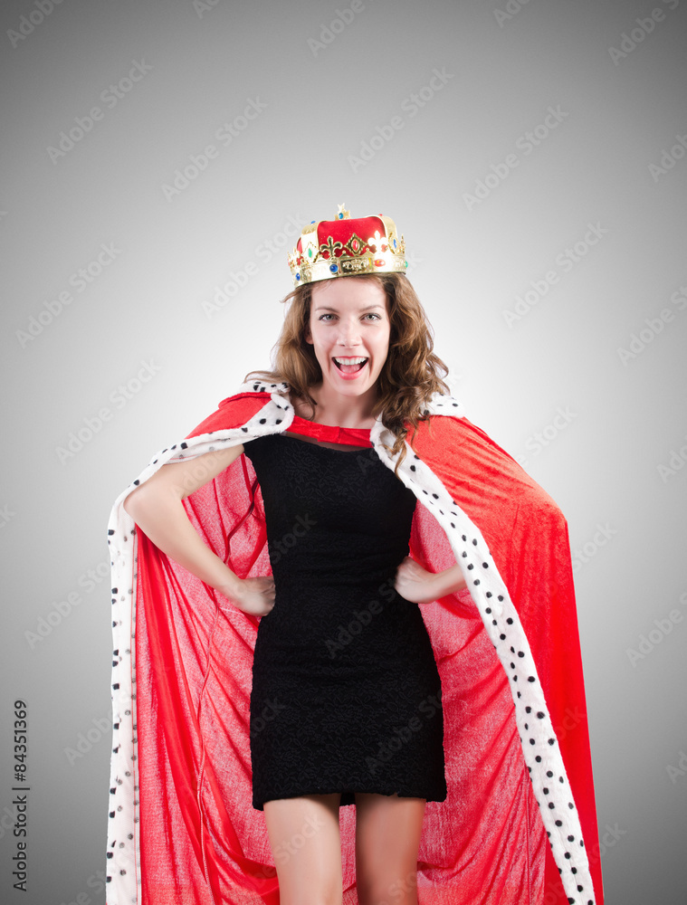 Woman queen in funny concept Woman queen in funny concept