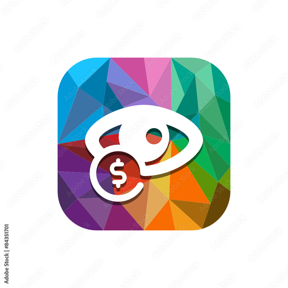 Obraz premium Geometric App Button