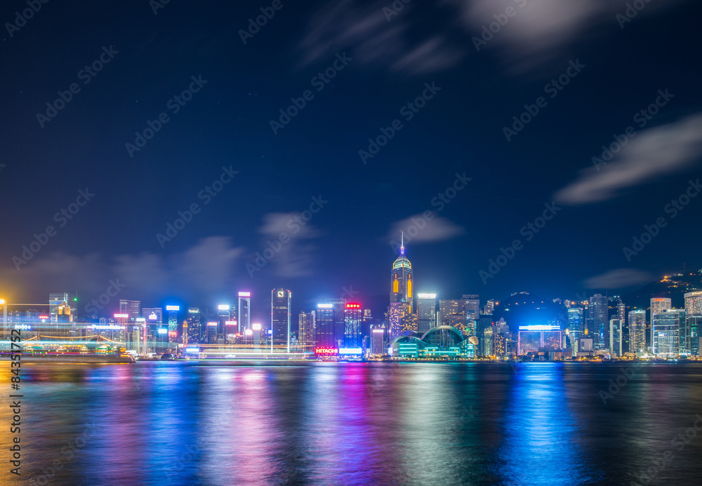 Obraz premium View of Hong Kong during sunset hours