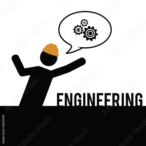 Engineering over color background