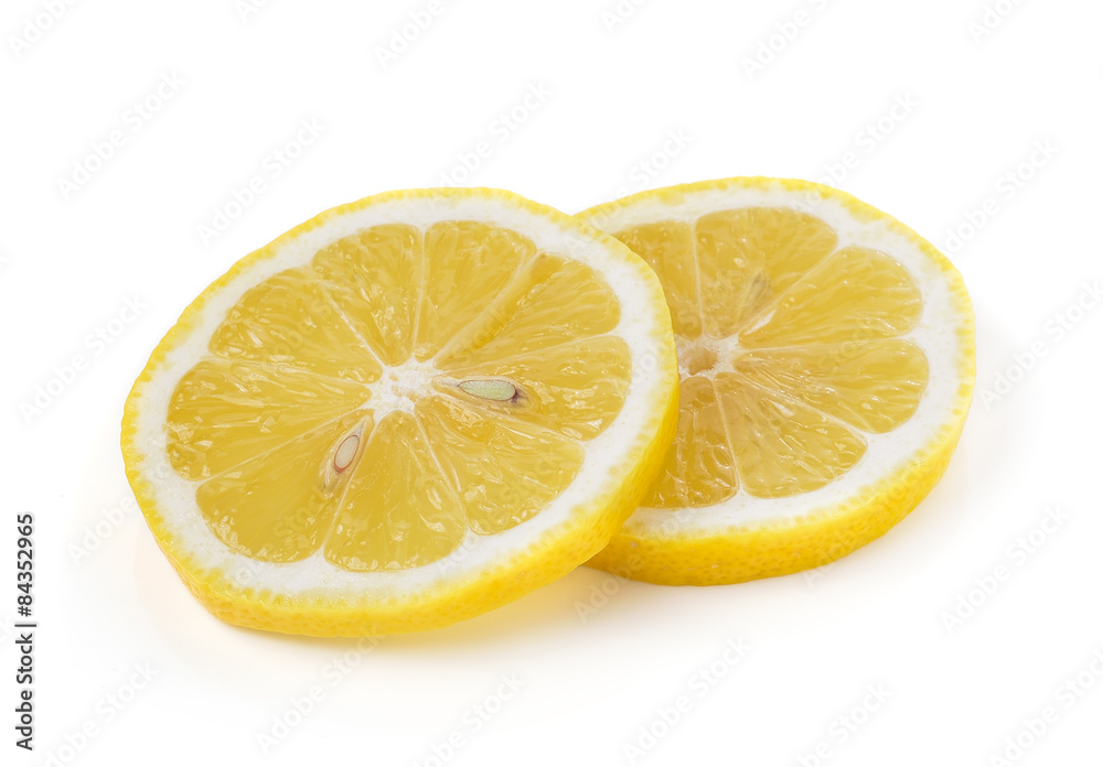 lemon slice on white background