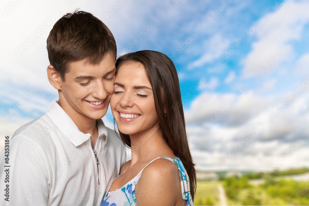 Obraz premium Couple, Cheerful, Happiness.