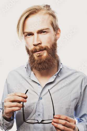 Young bearded hipster man