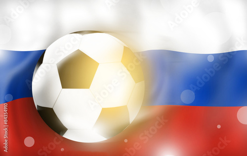 Russia Football Flag and Ball