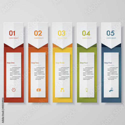 Design clean number banners template. Vector.