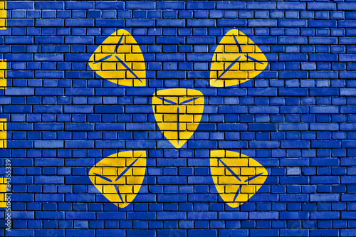 flag of Bussum painted on brick wall photo