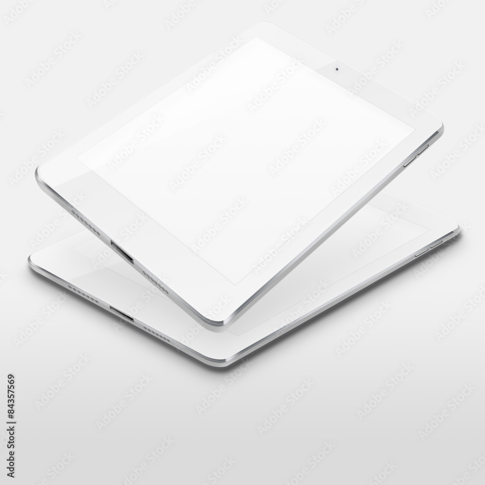 Tablet computers with blank screens. Tablet computers with blank screens.