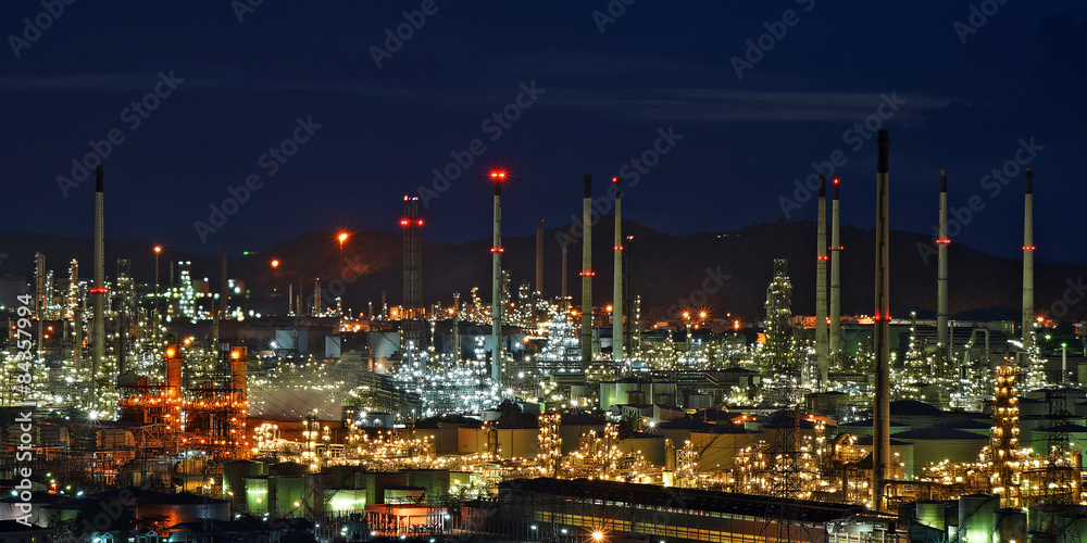 Oil refinery with beautiful sky background Stock Photo | Adobe Stock