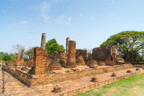 Historic destroyed temple in World Heritage city, Ayuddhaya