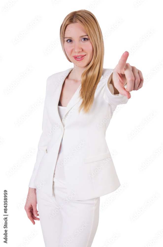 Elegant blond businesslady isolated on white Elegant blond businesslady isolated on white
