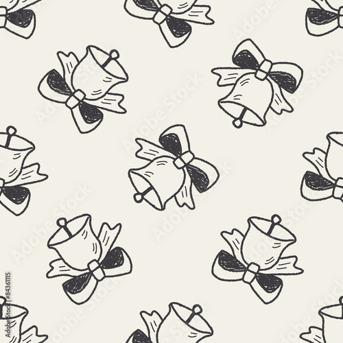 bell doodle seamless pattern background