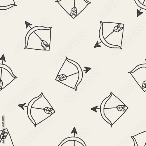 bow and arrow doodle seamless pattern background
