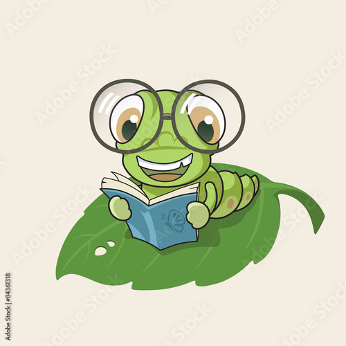 Cartoon bookworm