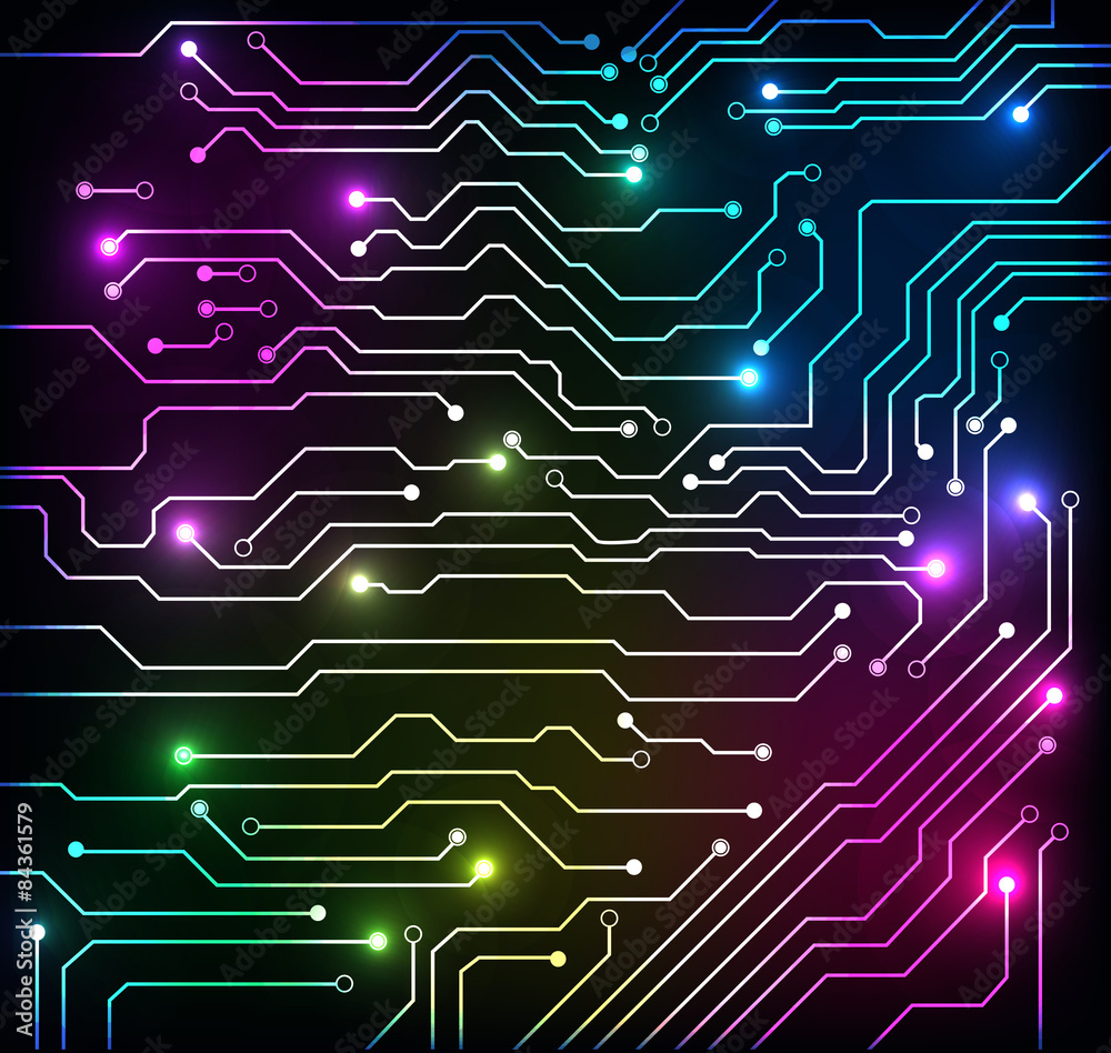 circuit board abstract colorful background