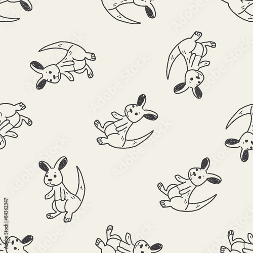 kangaroo doodle seamless pattern background
