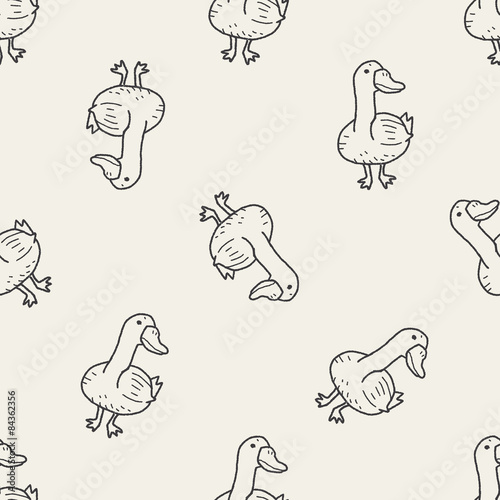 duck doodle seamless pattern background