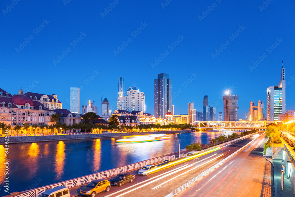 Obraz premium tianjin night view