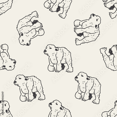 polar bear doodle seamless pattern background