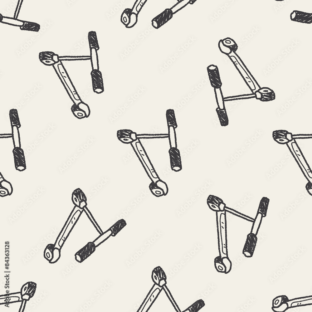 scooter doodle seamless pattern background