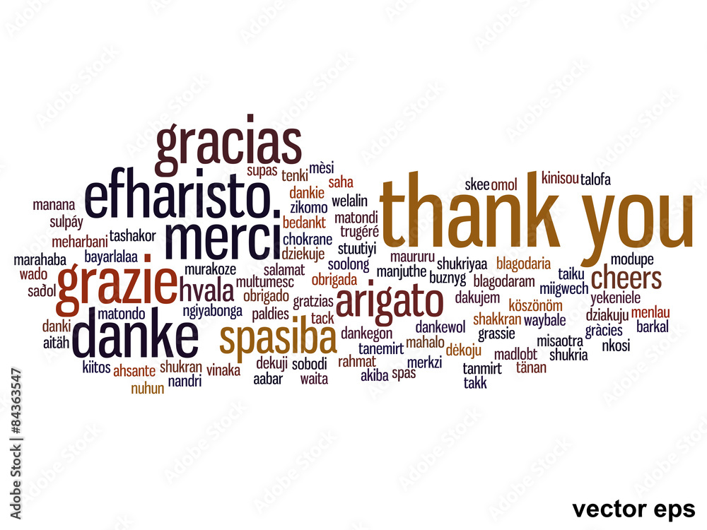 Conceptual thank you word cloud