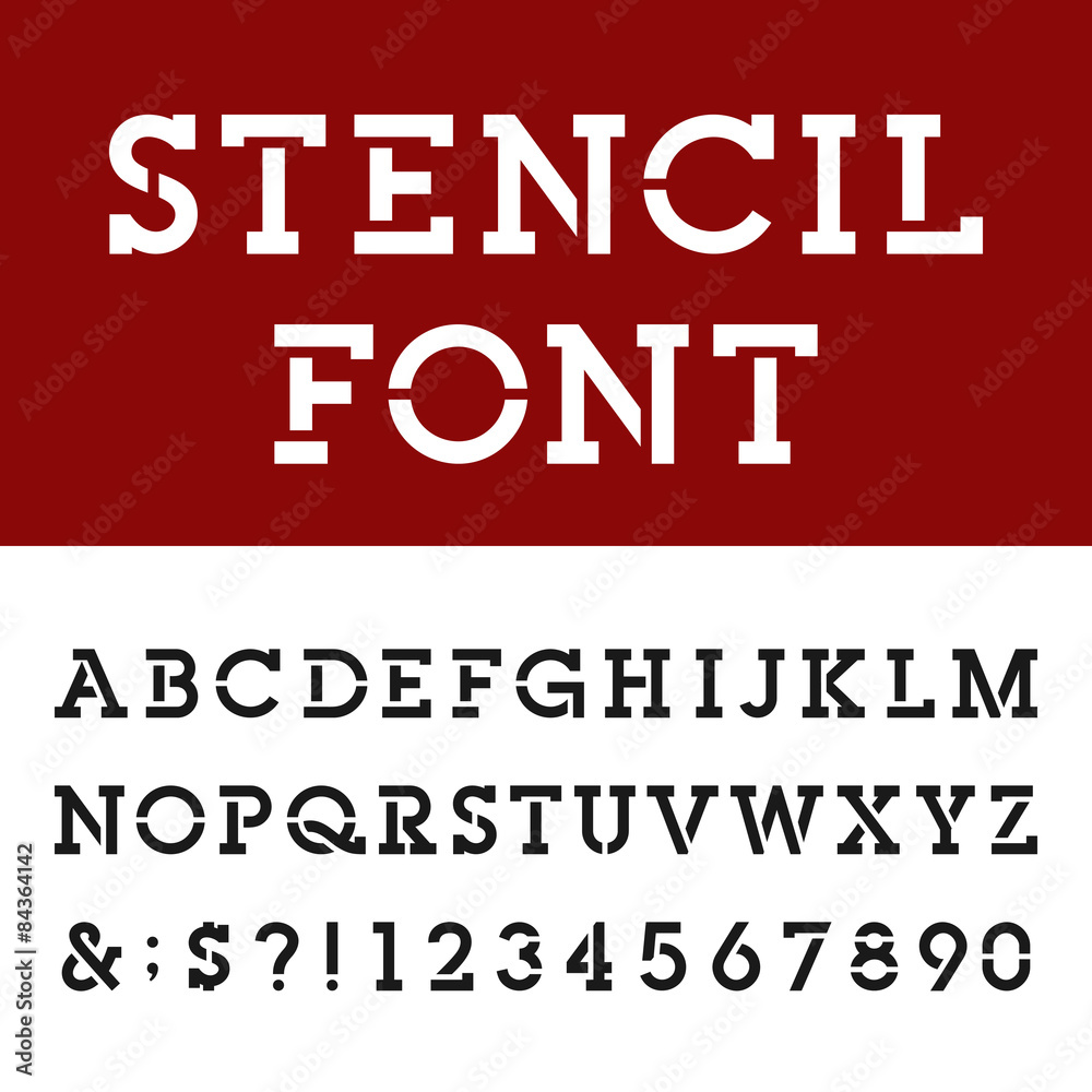 The Stencil Slab Serif Alphabet Vector Font The Stencil Slab Serif Alphabet Vector Font