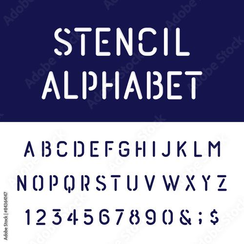 The Rounded Stencil Alphabet Vector Font