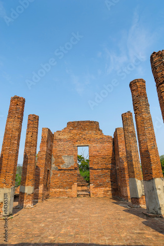 Historic destroyed temple in World Heritage city, Ayuddhaya
