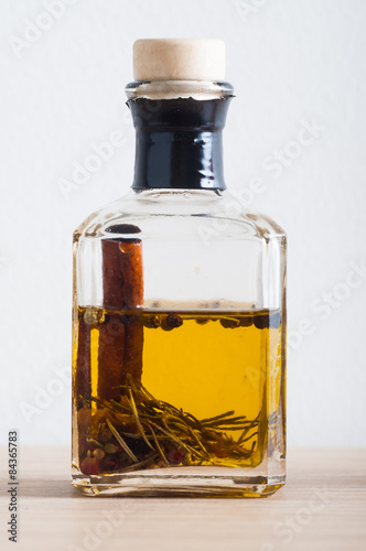 olive oil with a special mix herbs, cinnamon bark and peppercorn