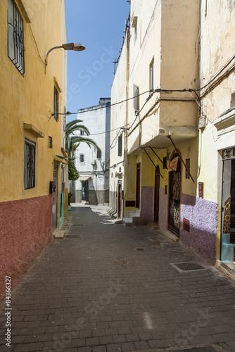 Streets and corners of Tangier in Morocco