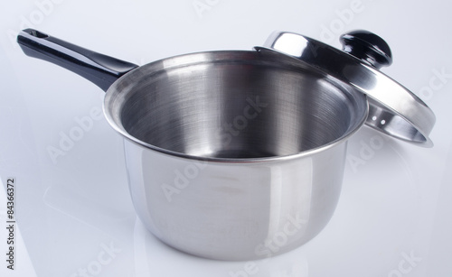 pot. stainless steel pot collection on a background