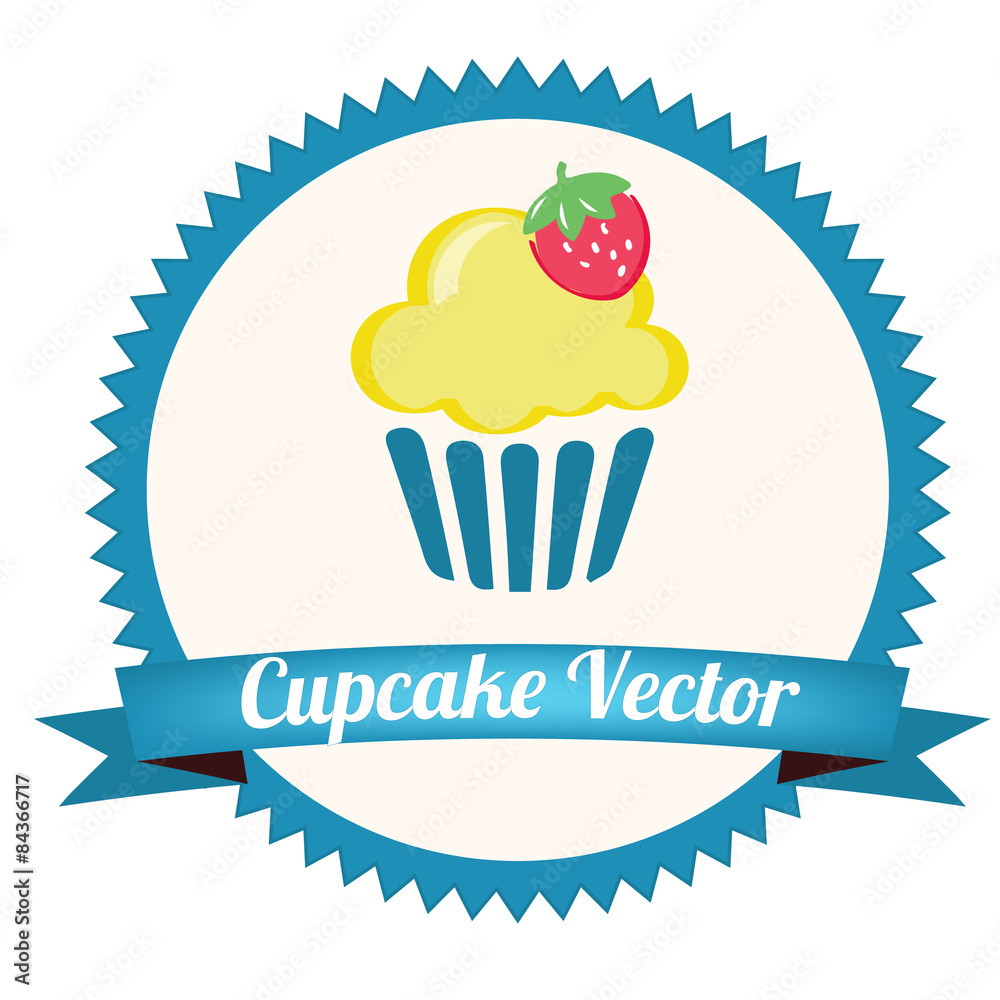 Cupcake yummy turquoise yellow retro bakery Cupcake yummy turquoise yellow retro bakery