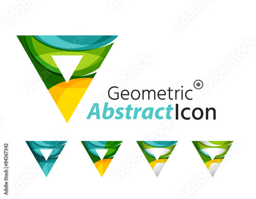 Free Download Set of abstract geometric company logo triangles, arrows - GFXLoad