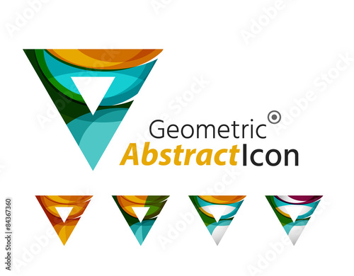 Free Download Set of abstract geometric company logo triangles, arrows - GFXLoad