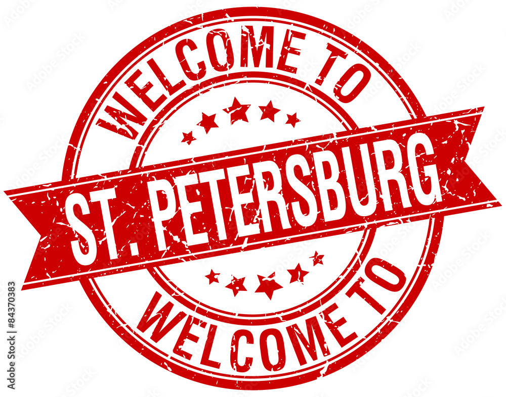 welcome to St. Petersburg red round ribbon stamp welcome to St. Petersburg red round ribbon stamp