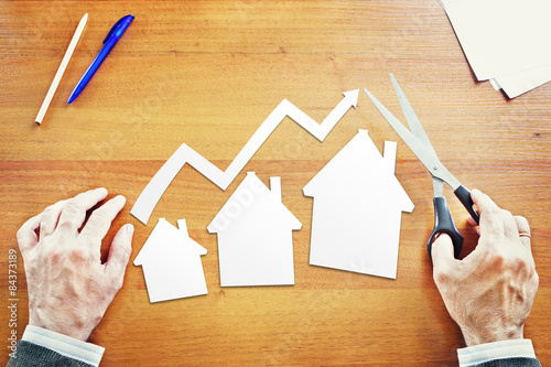 Growth in sales of real estate. Abstract conceptual image