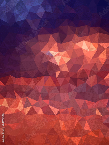 Abstract sky of sunrise with triangles and grudge texture