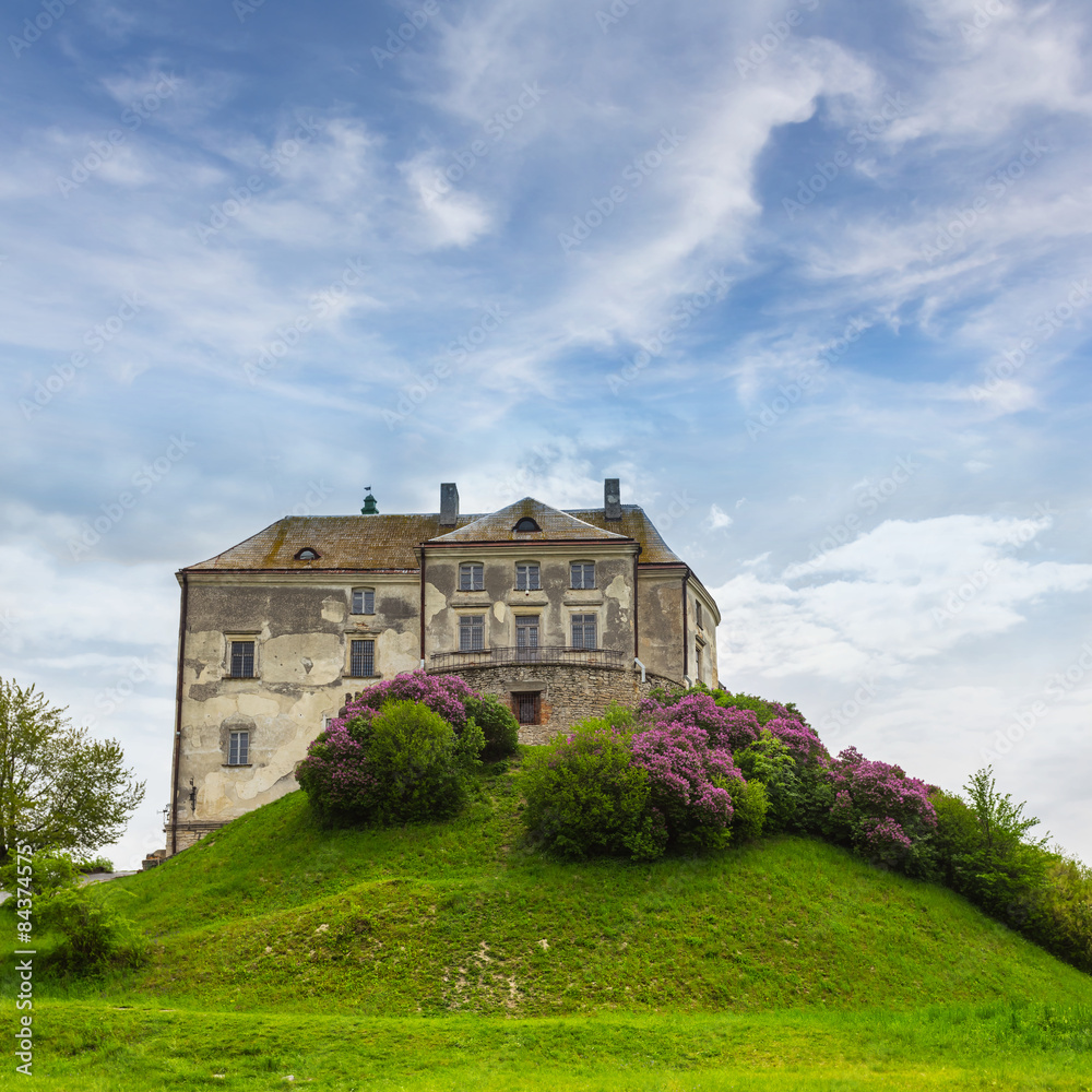 old castle on a green hill