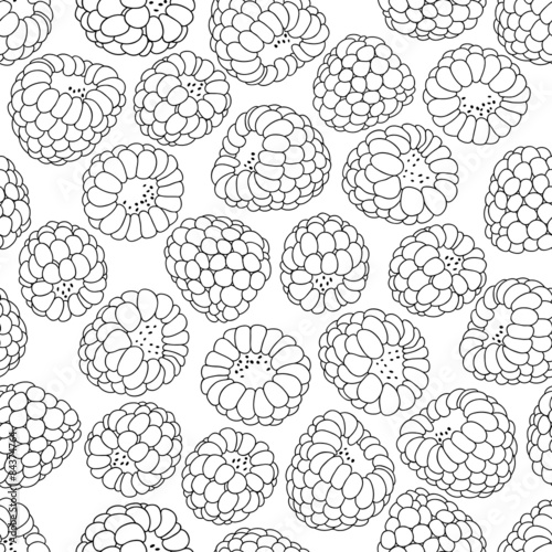 Seamless pattern with raspberry.