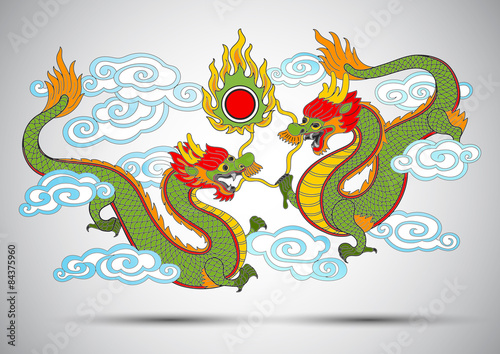 Illustration of Traditional chinese Dragon  vector illustration