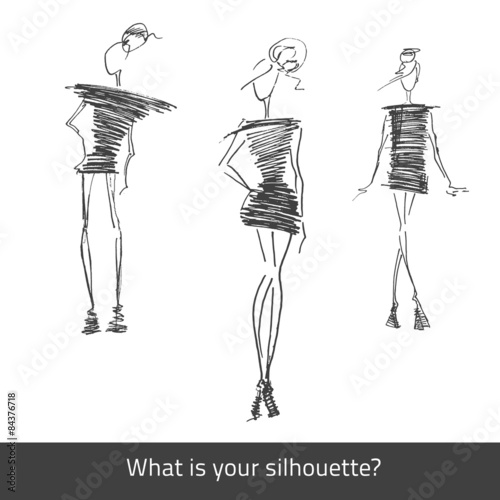 Vector Model Fashion Silhouette Set