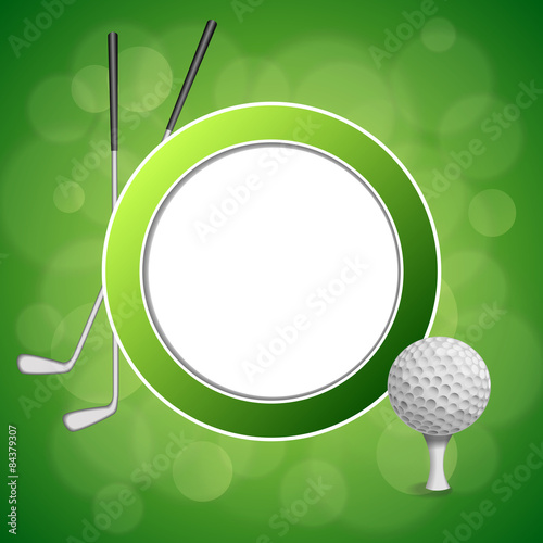 Background green golf sport white ball club circle frame 