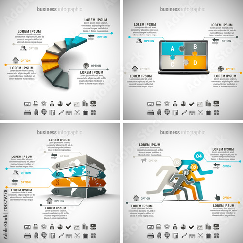 4 in 1 Business Infographics