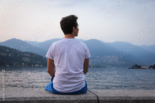 Young man looking at the beautiful view