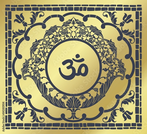 aum syllable, paisley design ,Hinduism, India